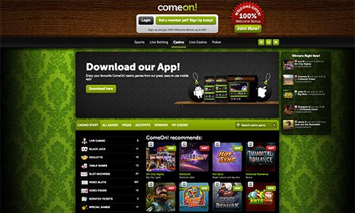 comeon casino live casino